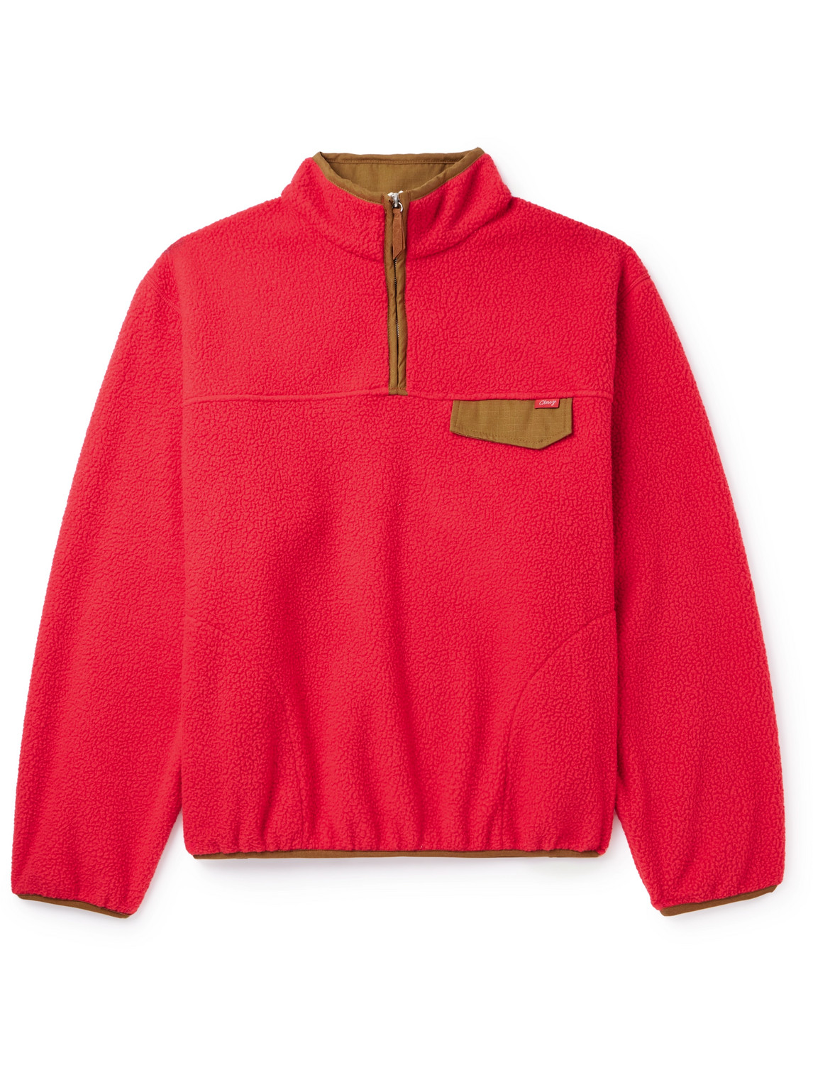 Cherry Los Angeles - Ripstop-Trimmed Fleece Half-Zip Jacket - Men - Red - M von Cherry Los Angeles