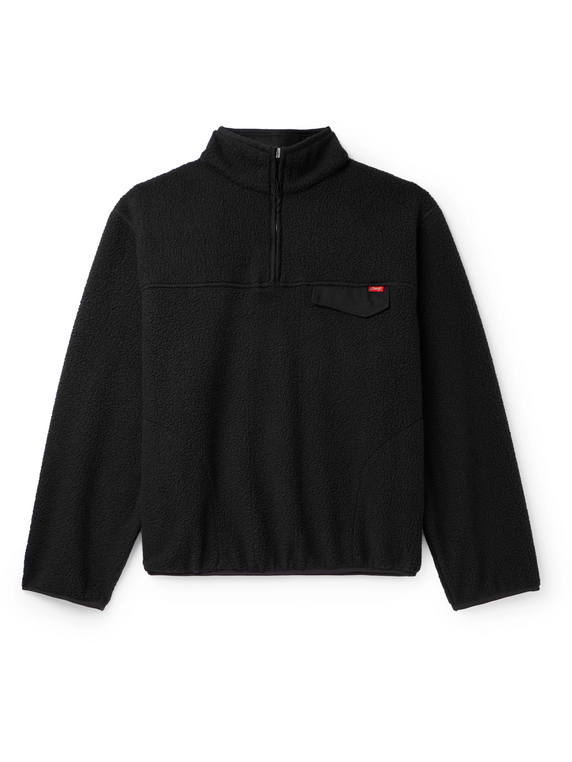 Cherry Los Angeles - Ripstop-Trimmed Logo-Embroidered Fleece Half-Zip Jacket - Men - Black - L von Cherry Los Angeles