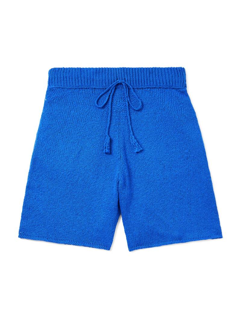 Cherry Los Angeles - Straight-Leg Cotton Drawstring Shorts - Men - Blue - XL von Cherry Los Angeles