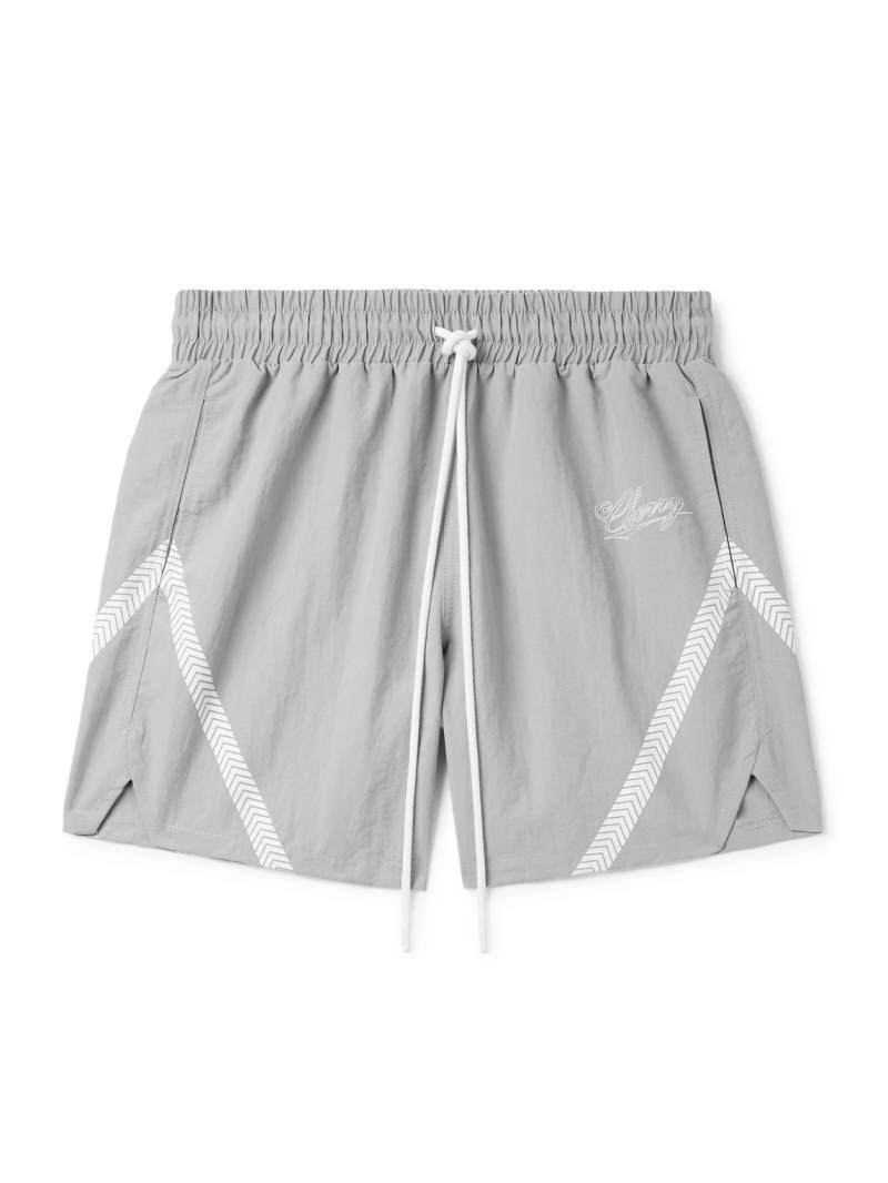 Cherry Los Angeles - Straight-Leg Logo-Embroidered Striped Shell Drawstring Shorts - Men - Gray - L von Cherry Los Angeles
