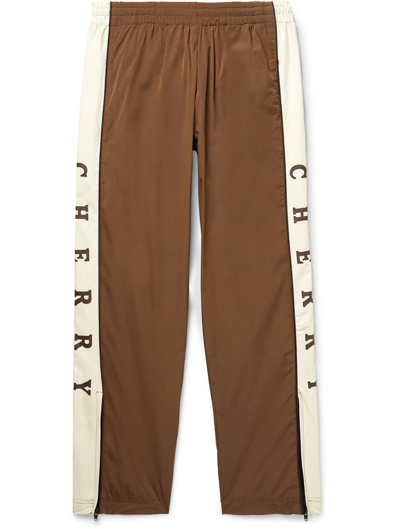 Cherry Los Angeles - Straight-Leg Logo-Print Recycled-Shell Track Pants - Men - Brown - S von Cherry Los Angeles
