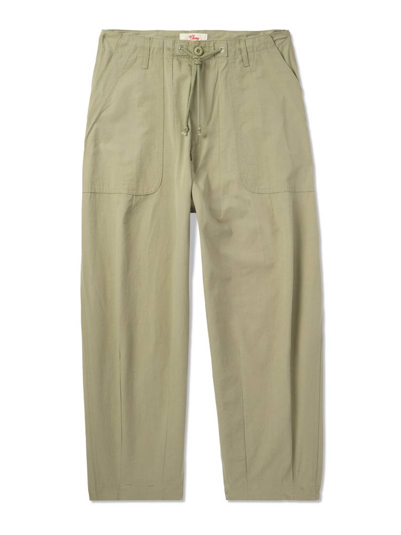 Cherry Los Angeles - Wide-Leg Cotton-Canvas Drawstring Trousers - Men - Green - XL von Cherry Los Angeles