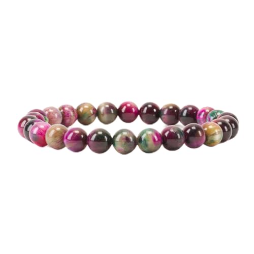 Cherry Tree Collection - Kleine, mittelgroße, große Größen – Edelstein-Perlenarmbänder für Damen und Herren – 8 mm runde Perlen, Medium, Stein, Tigerauge von Cherry Tree Collection