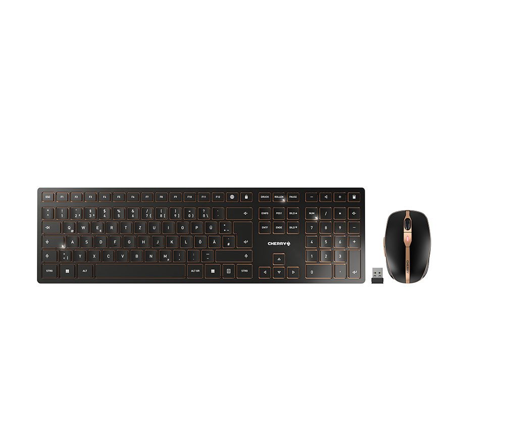 Cherry Etui DW 9100 SLIM Tastatur mit Maus Set kabellos schwar von Cherry