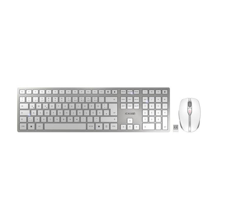 Cherry Etui DW 9100 SLIM Tastatur mit Maus Set kabellos silber von Cherry