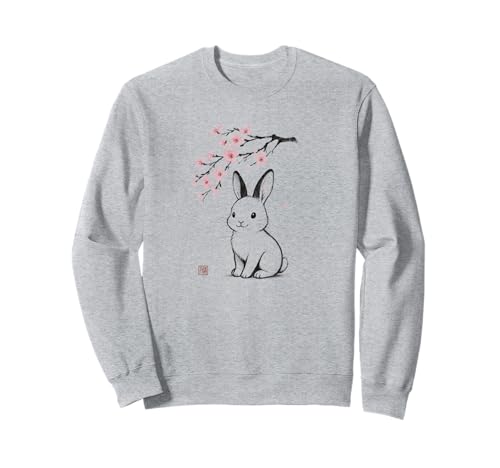 Hase, japanischer Hase, japanische Kirschblüte, für Jungen, Mädchen, Kinder Sweatshirt Hase, japanischer Hase, japanische Kirschblüte, für Jungen, Mädchen, Kinder Sweatshirt von CherryBlossomAxis1