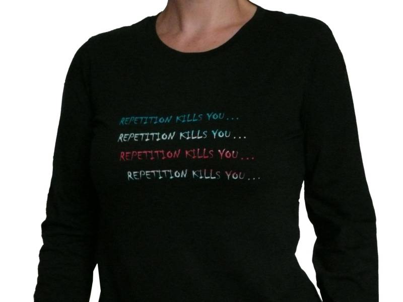 Langarm Shirt, Fairtrade Baumwolle, Repetition, Siebdruck von CherryBombBerlin