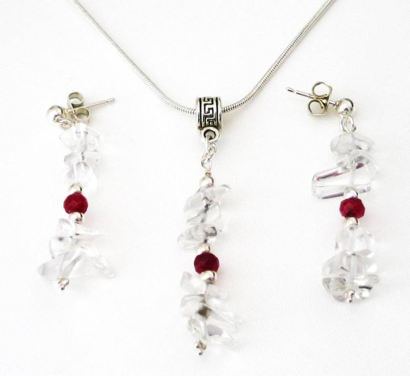 Geburtsstein Anhänger Halskette & Ohrringe Set von CherryBrookeDesigns