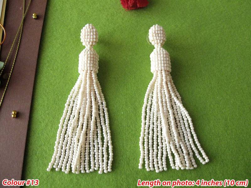 Perlen Elfenbein Quaste Ohrringe Ohrstecker/Clips, Ohrringe, Quaste, Auf Clips Perlen Elfenbein Quaste Ohrringe Ohrstecker/Clips, Ohrringe, Quaste, Auf Clips von CherryFantasy