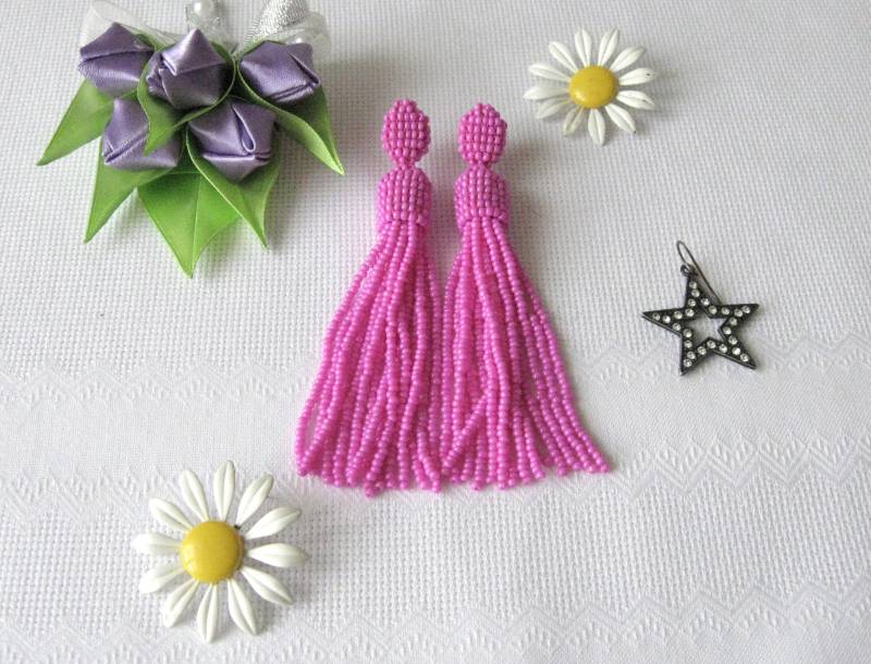 Perlen Rosa Quaste Ohrstecker, Ohrringe, Quaste, Rosa, Ohrringe Perlen Rosa Quaste Ohrstecker, Ohrringe, Quaste, Rosa, Ohrringe von CherryFantasy