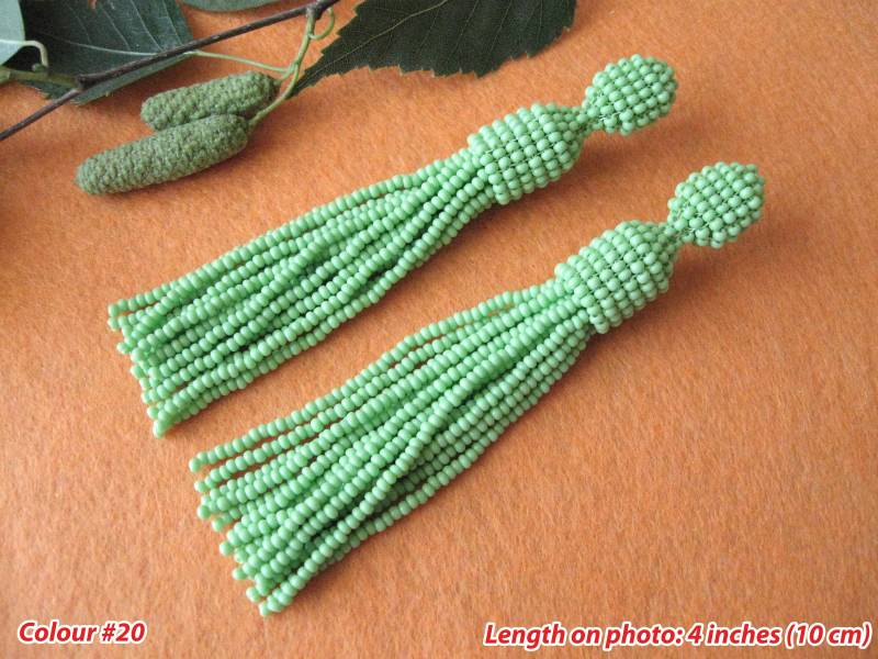 Perlen Salat Quaste Ohrringe Auf Ohrstecker/Clips, Hellgrüne Lange Ohrringe, Hellgrün Quaste, Frühlingsgrün Perlen Salat Quaste Ohrringe Auf Ohrstecker/Clips, Hellgrüne Lange Ohrringe, Hellgrün Quaste, Frühlingsgrün von CherryFantasy