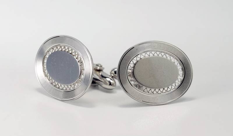 Manschettenknöpfe, Silber Manschettenknöpfe Aus Sterlingsilber, Oval Vintage Lamode Massiv Sterling + Kostenloses Geschenk von CherryOrchardAttic