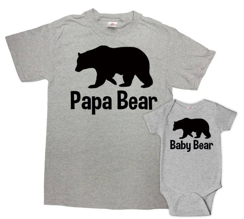 1. Vatertag Geschenkideen Papa Und Baby Passende Shirts Tochter Sohn Bär Familie - Sa187-616 von CherryTees