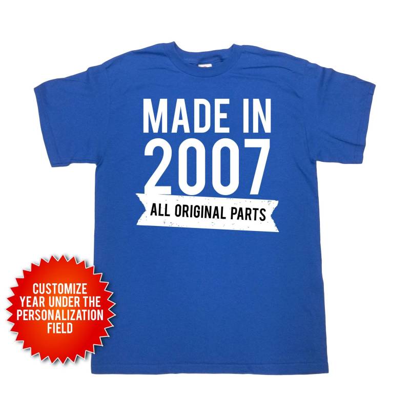 18. Geburtstags-Shirt Bday Geschenk Geburtstags-Geschenk-Ideen B Day T-Shirt 18 Jahre Altes Benutzerdefiniertes Hemd Gemacht Im Jahr 2007 | Irgendein von CherryTees