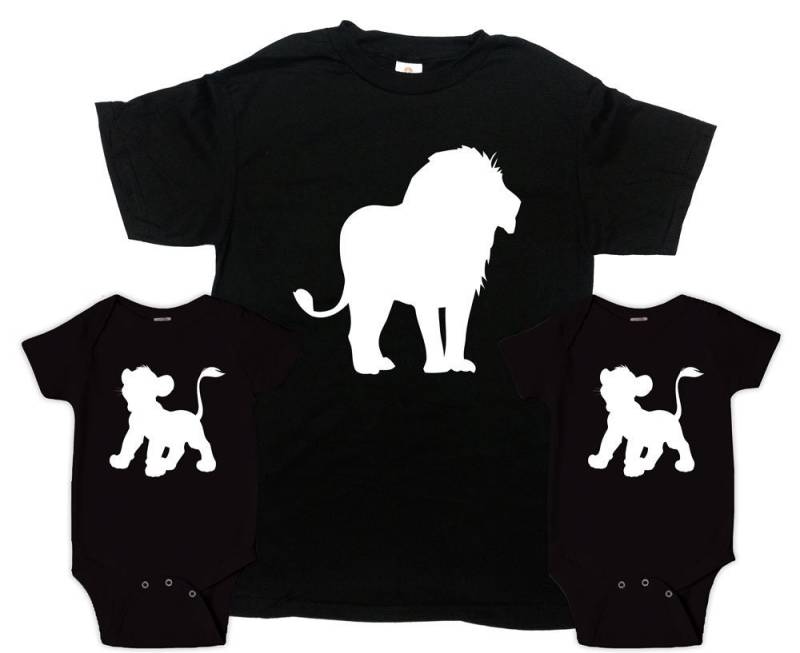 3 Paar Passende Shirts Vater Tochter Sohn Geschenke Papa Outfits Passende Familienoutfits - Sa1054-1055 von CherryTees