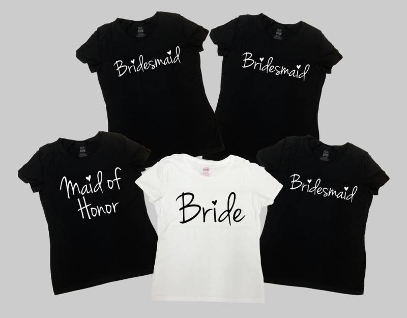 Braut Und Brautjungfern Shirts Junggesellinnenabschied Brautparty Geschenke Braut-T-Shirt Trauzeugin Shirt Brautjungfer Geschenkidee -Sa14-17-60 von CherryTees