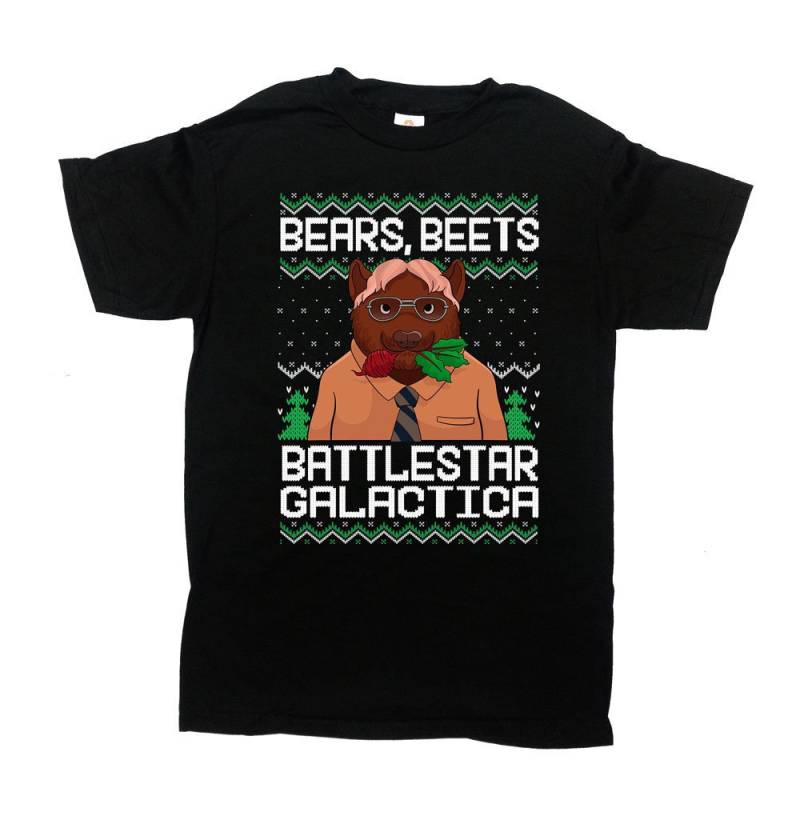Das Büro-Hemd Hässliches Weihnachtshemd Dwight Schrute Weihnachtst-Shirt Büro-Geschenk Für Mitarbeiter-Bären Rüben Rüben-Kampfstern Galactica von CherryTees