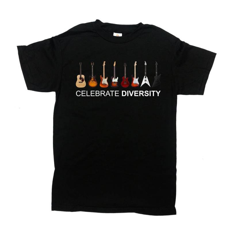 Gitarren Shirt Gitarren-T-Shirt Gitarren-Geschenk Für Gitarrist Band-Shirt Gitarristen-Geschenk Band T-Shirt E-Gitarre Feiern Vielfalt -Sa1125 von CherryTees