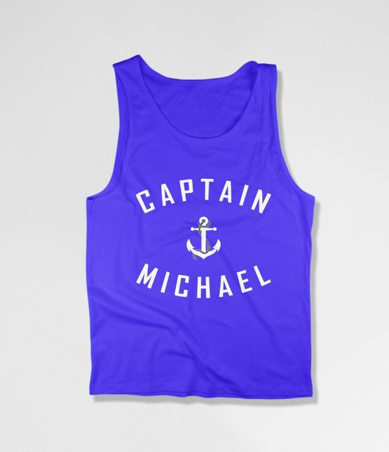 Kapitän Tank Wasserbehälter Bootfahren Behälter Benutzerdefinierter Name Segeln Geschenke Anker Shirt Top See Leben - Sa367 von CherryTees