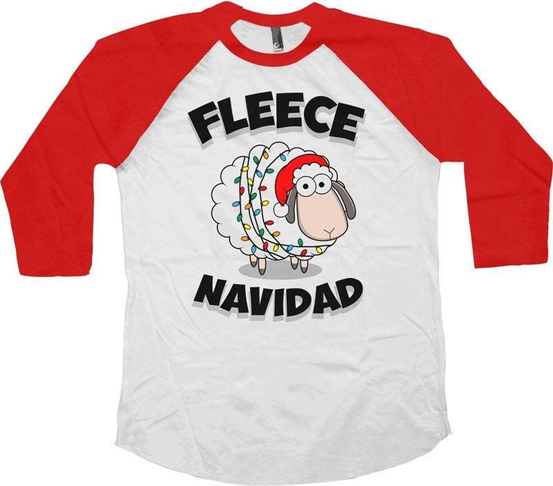 Lustig Weihnachten Raglan Fleece Navidad Feliz American Apparel 3/4 Ärmel T-Shirt Weihnachtsgeschenke Raglan-Ärmel - Sa514A von CherryTees