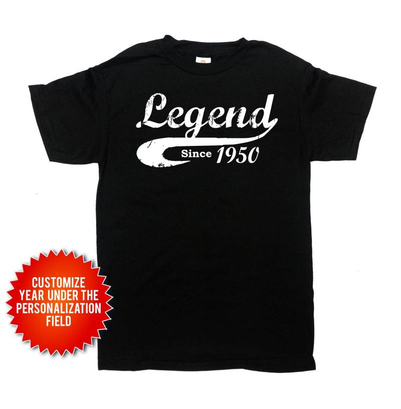 Lustiges Geburtstags-Shirt 75. Geburtstag Geschenk-Idee Bday Shirt 75 Jahre Altes Benutzerdefiniertes T-Shirt B-Day-T-Shirt Legende Seit 1950 | Jedes von CherryTees