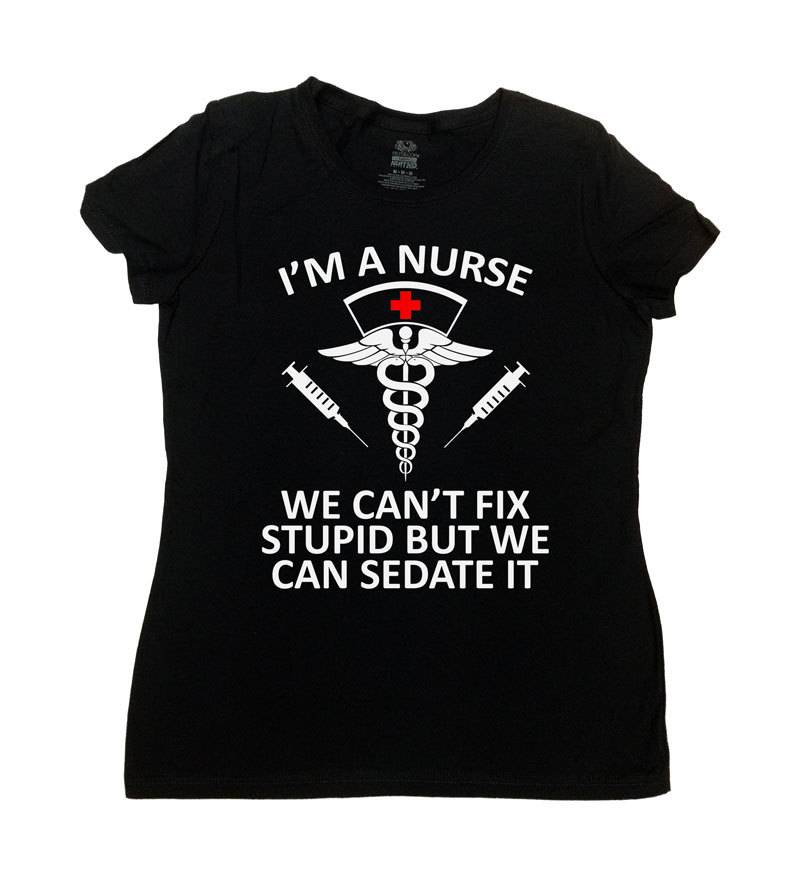 Lustiges Krankenschwester-Hemd Registered Nurse Rn Geschenk-Krankenpflege-T-Shirt Ich Bin Eine Krankenschwester, Die Wir Nicht Doof Reparieren von CherryTees