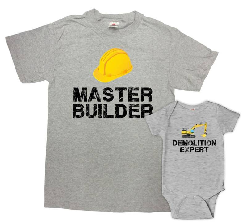 Papa Und Baby Passende Shirts Vater Sohn Tshirts Tochter Outfits Zum Ersten Mal Geschenk Für Neuen T-Shirt Set -Sa1079-80 von CherryTees
