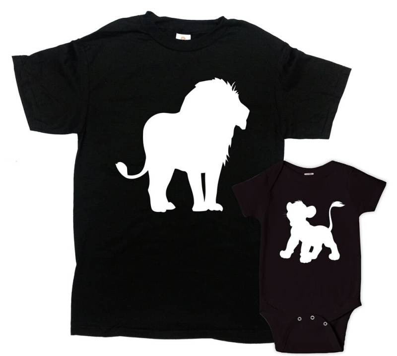 Passende Vater Und Sohn Shirts Papa Tochter Geschenke Daddy Ich Outfits Familie Tshirts Baby Vatertag Lion Cub - Sa1054-1055 von CherryTees