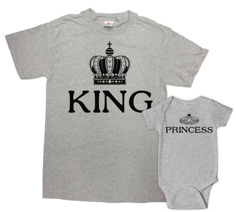 Vater Tochter Shirt Papa Geschenk Von Frau Familienfoto 1. Vatertag König Und Prinzessin - Sa627-29 von CherryTees