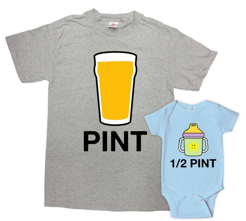 Vater Und Sohn Partnerlook T-Shirts Papa Ich Shirts Shirt Erster Vatertagsgeschenk Pint Half T -Sa1021-23 von CherryTees