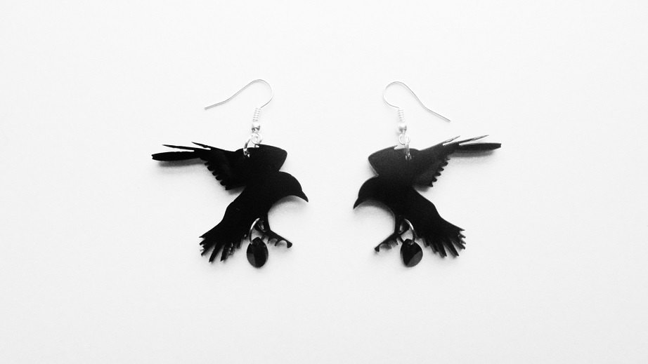 Dark Romance - Krähe Ohrringe von CherrylocoJewellery