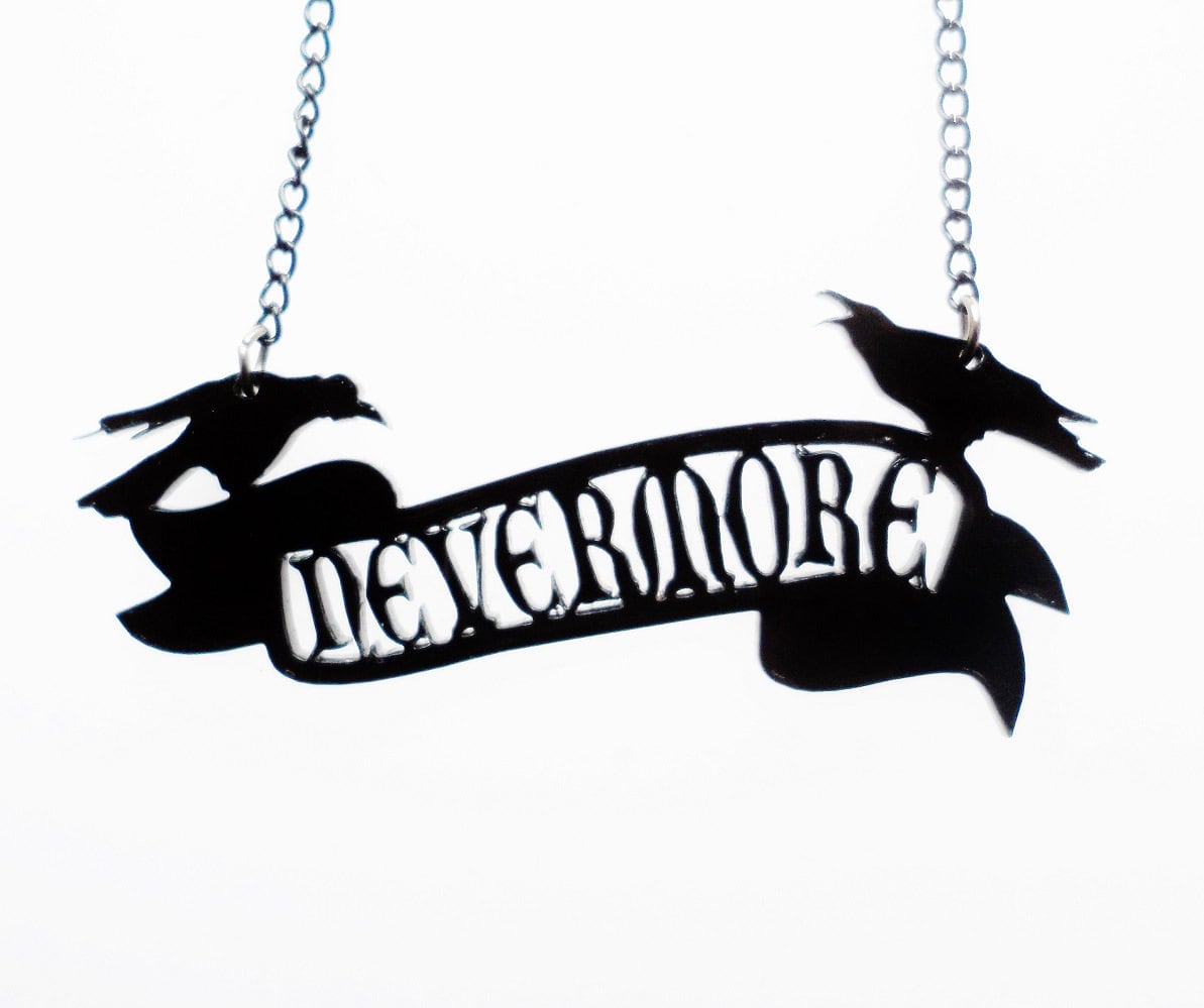 Edgar Allan Poe Inspirierte Nevermore Halskette von CherrylocoJewellery