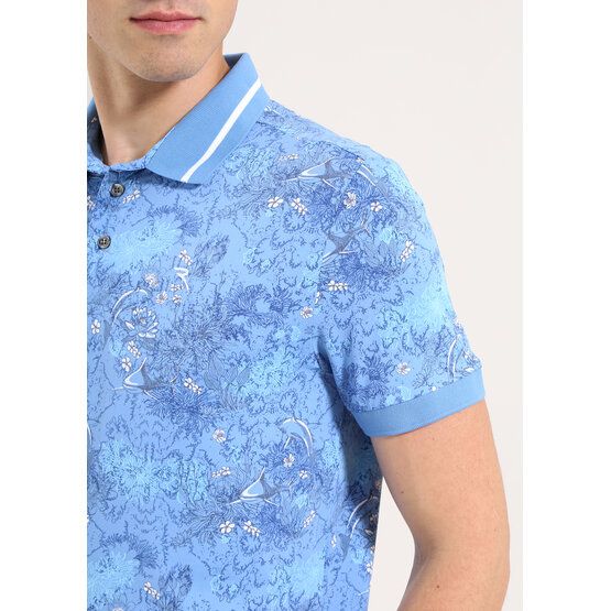 Chervo ABBONO Halbarm Polo blau von Chervo