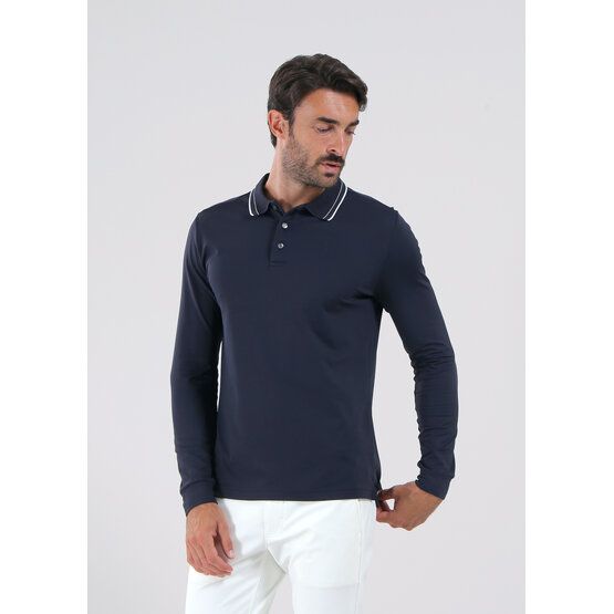 Chervo ALFABETO Langarm Polo navy von Chervo
