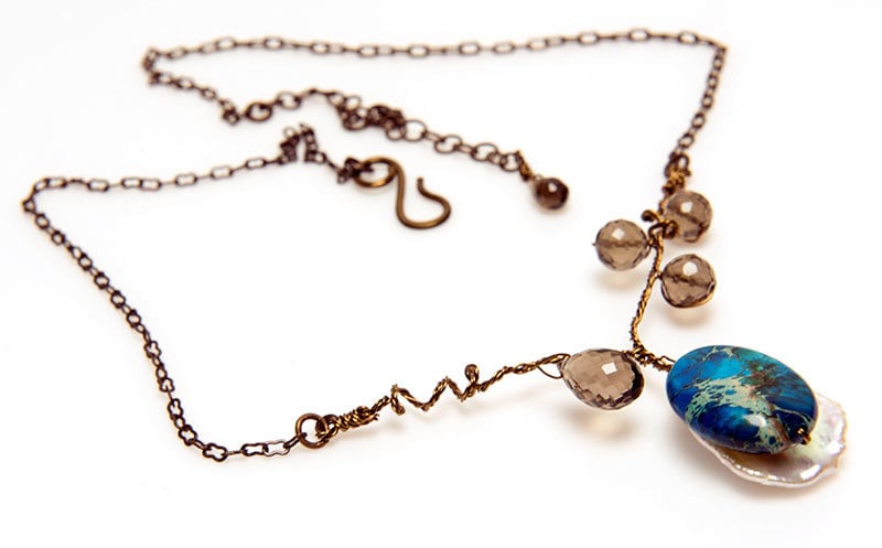 Aqua Terra Jaspis Halsketten Für Frauen, Boho Perlen Halskette, Waldland Elfen Schmuck, Muttertagskette Von Schwiegertochter von CherylParrottJewelry