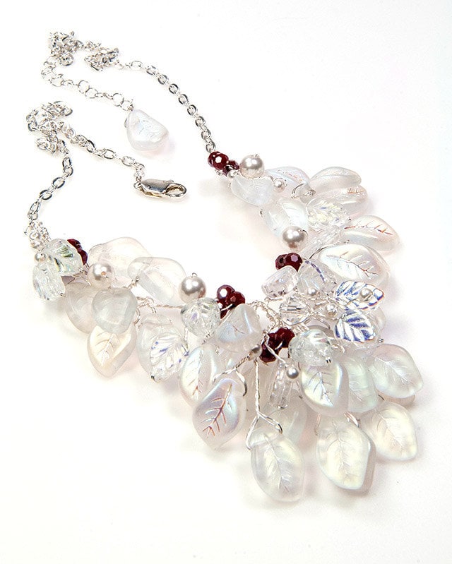 Blatt Halskette Für Frauen, Floral Statement Halskette, Natur Hochzeitsschmuck Mutter Der Braut, Märchen Schmuck von CherylParrottJewelry