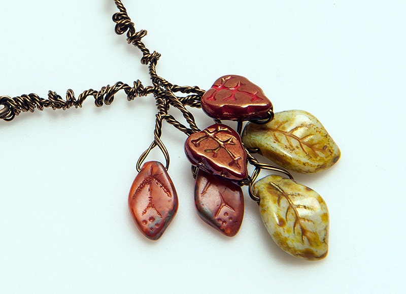 Blatt-Halskette Für Frauen, Herbst-Blätter, Herbst-Hochzeits-Schmuck Braut, Verzauberter Wald Schmuck, Elfen-Halskette, Natur-Liebhaber-Geschenk Sie von CherylParrottJewelry