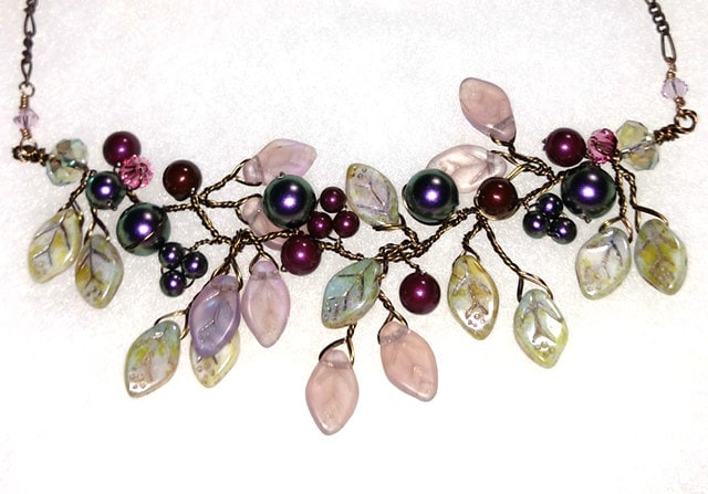 Blumenrebe Halsketten-Set, Verzauberte Wald Halskette, Fantasy Hochzeitsschmuck Für Braut, Fee Cosplay Schmuck, Elfen Halskette von CherylParrottJewelry