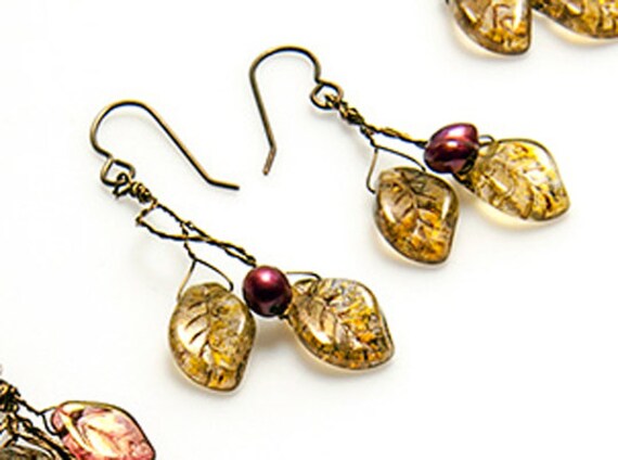 Boho Blatt Ohrringe, Verzauberte Fee Fairycore Ohrringe Für Frauen, Waldfee Schmuck, Pflanzen Mutter Geschenk von CherylParrottJewelry