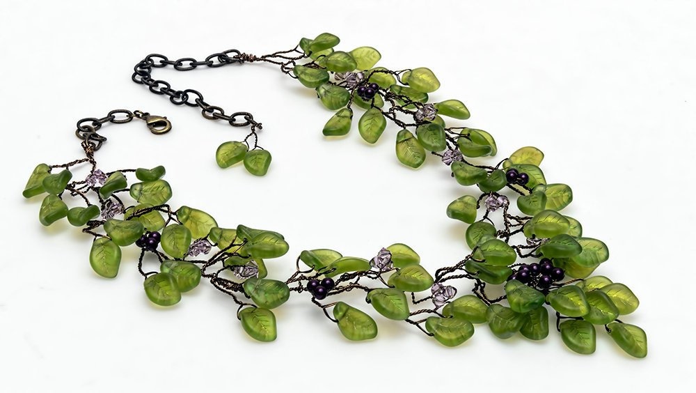 Natur Statement Halskette Für Frauen, Blatt Bräute, Floral Bib Boho Hochzeitsschmuck von CherylParrottJewelry