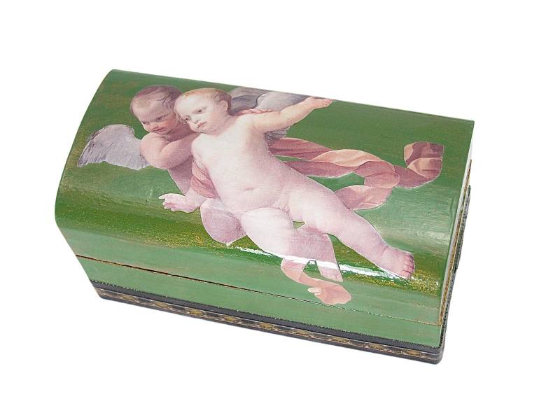 Engel Decoupage Holz Box One-Of-A-Kind Andenken von CherylPetersonDesign