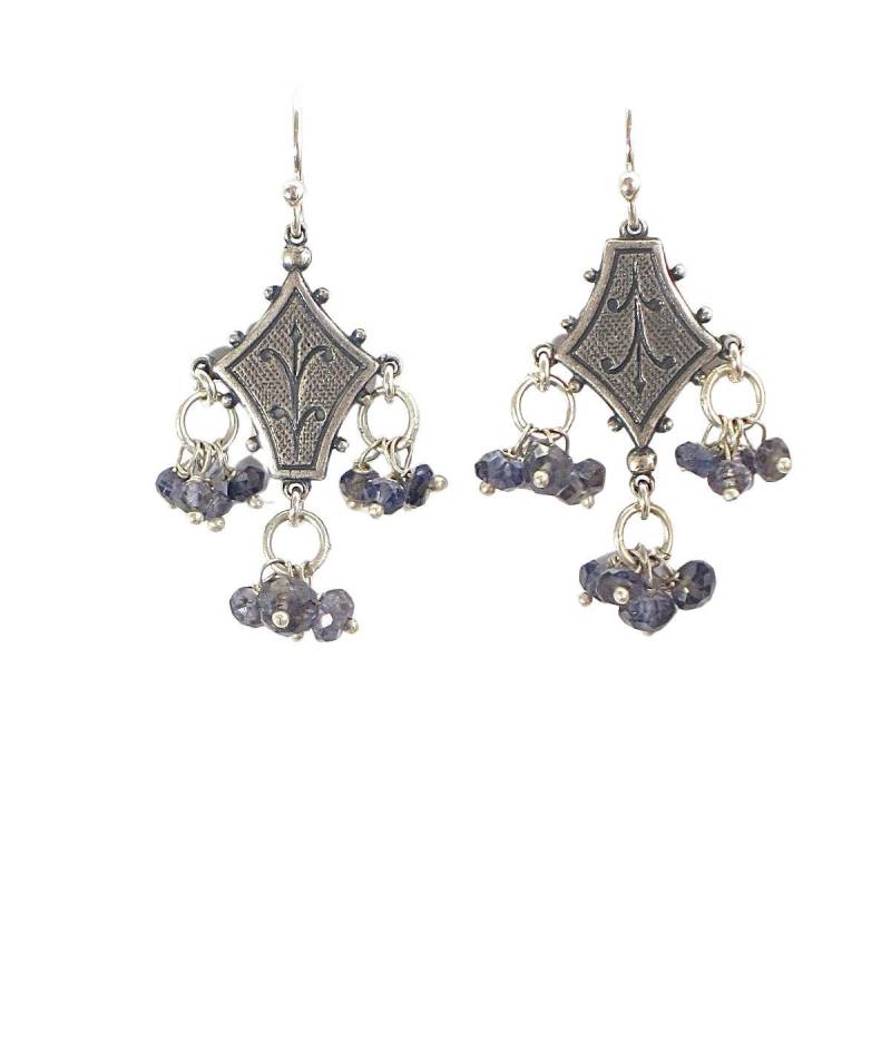 sterling Silber Blauer Saphir Ohrringe One-Of-A-Kind von CherylPetersonDesign