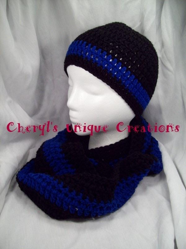 Dünner Schal Handgemacht/Handgehäkelt - Polizei, Feuerwehr, Rettungsdienst, Sicherheit, Dispatcher, Korrekturen, Grenzschutz von CherylsUniqCreations