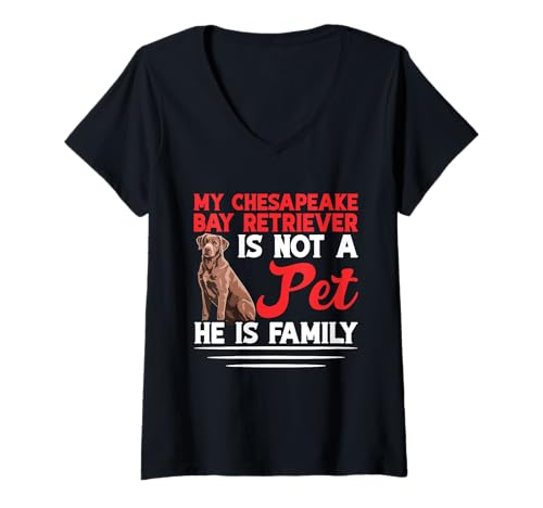 Damen Duck Hunter Hundebesitzer Familie Chesapeake Bay Retriever T-Shirt mit V-Ausschnitt Damen Duck Hunter Hundebesitzer Familie Chesapeake Bay Retriever T-Shirt mit V-Ausschnitt von Chesapeake Bay Retriever Clothing For Duck Hunters
