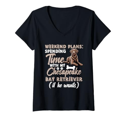 Damen Entenjäger, Tierliebhaber, Spend Chesapeake Bay Retriever T-Shirt mit V-Ausschnitt Damen Entenjäger, Tierliebhaber, Spend Chesapeake Bay Retriever T-Shirt mit V-Ausschnitt von Chesapeake Bay Retriever Clothing For Duck Hunters