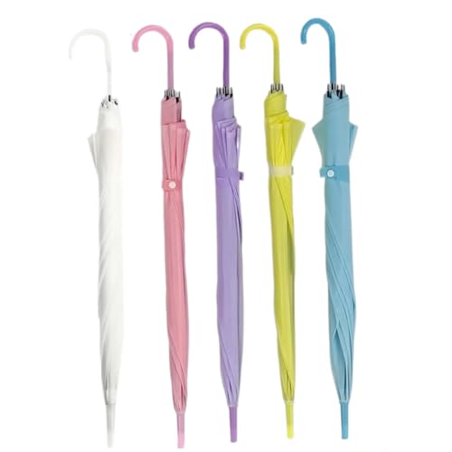 Chesoon 5PCS Klarer Schirm 31 Zoll Wasserdicht Einweg Automatiköffnung Matt Reiseschirm Leicht Durchsichtig für Frauen von Chesoon