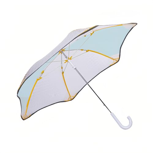 Chesoon Kinder-Regenschirm Jungen Bubble Oberfläche Kunststoff glatt gebogenen Griff Manuelles Öffnen mit reflektierender Zierleiste und Namensschild von Chesoon