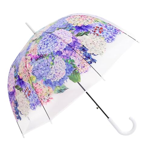 Chesoon Klare Blume Regenschirm Automatisch geöffnet mit transparentem winddichtem Kuppeldach für Mädchen Damen Elegante Party Hochzeit Regenschirm,Weiß von Chesoon