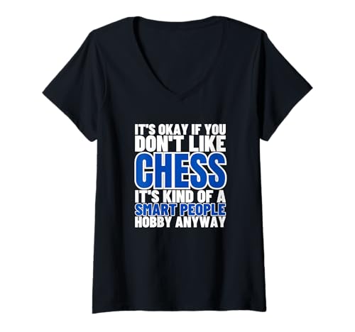 Damen Chess is for Smart People Lustiger Schachspieler T-Shirt mit V-Ausschnitt Damen Chess is for Smart People Lustiger Schachspieler T-Shirt mit V-Ausschnitt von Chess Gifts For Men And Women