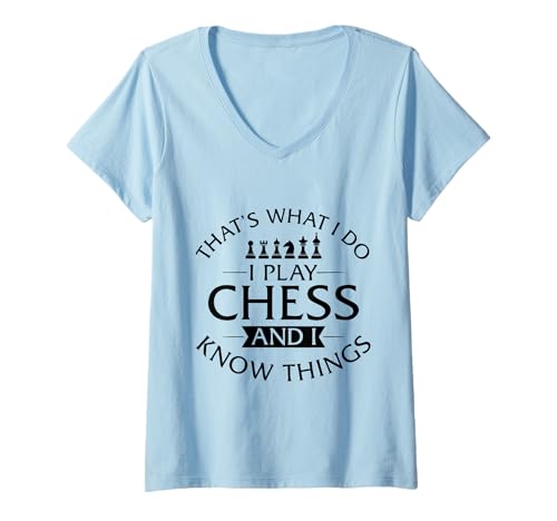 Damen Lustiger Schachspieler I Play Chess T-Shirt mit V-Ausschnitt Damen Lustiger Schachspieler I Play Chess T-Shirt mit V-Ausschnitt von Chess Humor GA